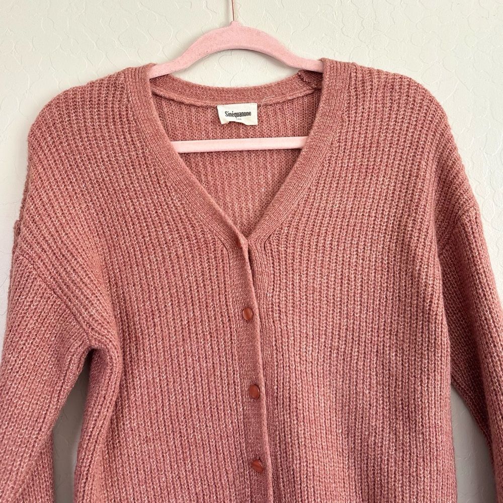 Sinequanone Button Cardigan Lightweight Knit EUC Parisian Chic Layering - Picture 2 of 7